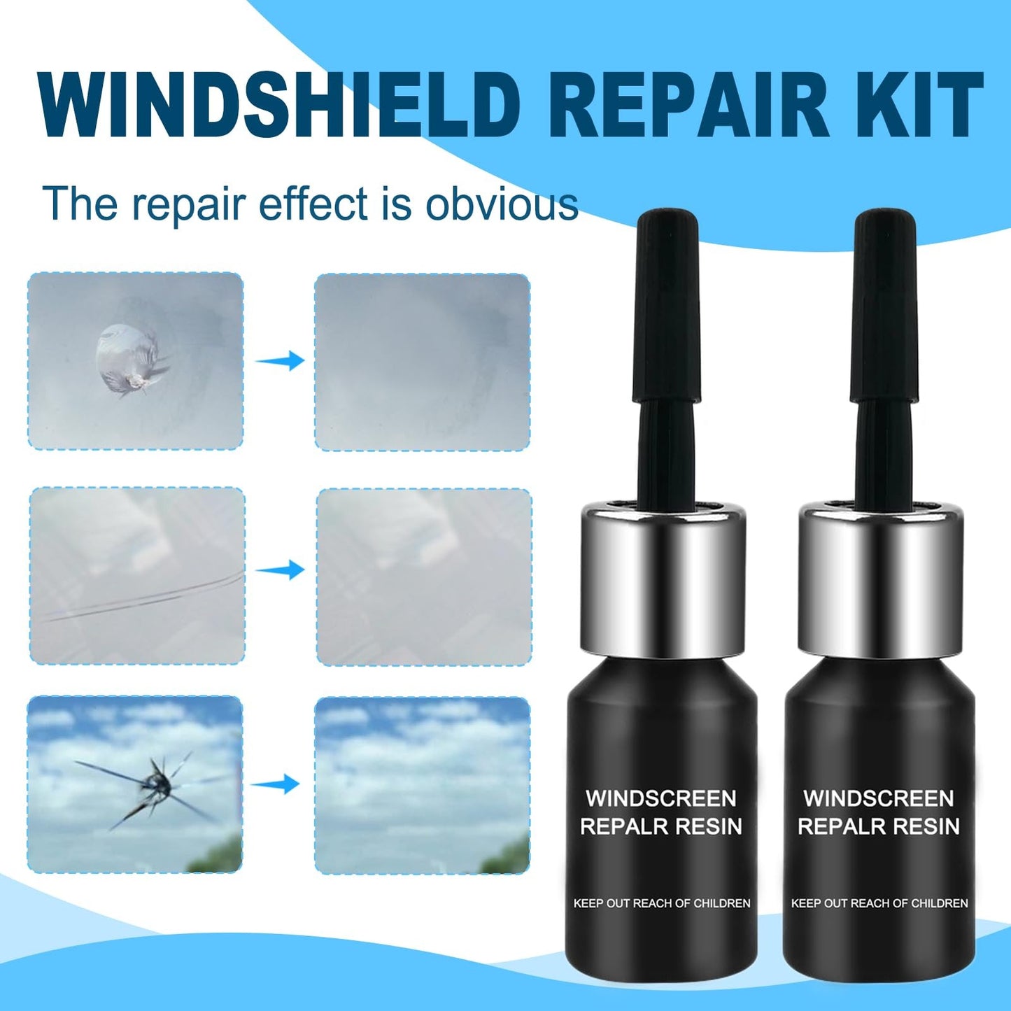 Windshield Crack Repair Kit– Stops Cracks Instantly FREE SHIPPING ALL OVER KSA
