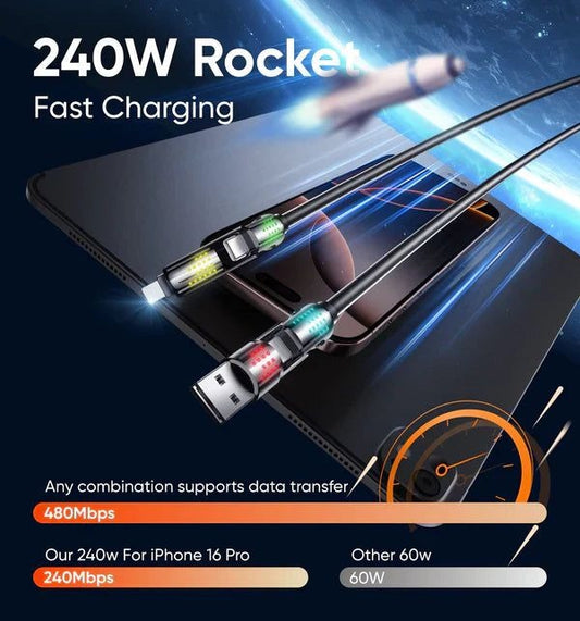 4-in-1 USB Fast Charging Cable - 240W [FREE SHIPPING ALL OVER KSA]